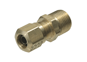 Compression Tube Fitting: Straight Connector, Compression x Compression, 1  13/16 in Overall Lg